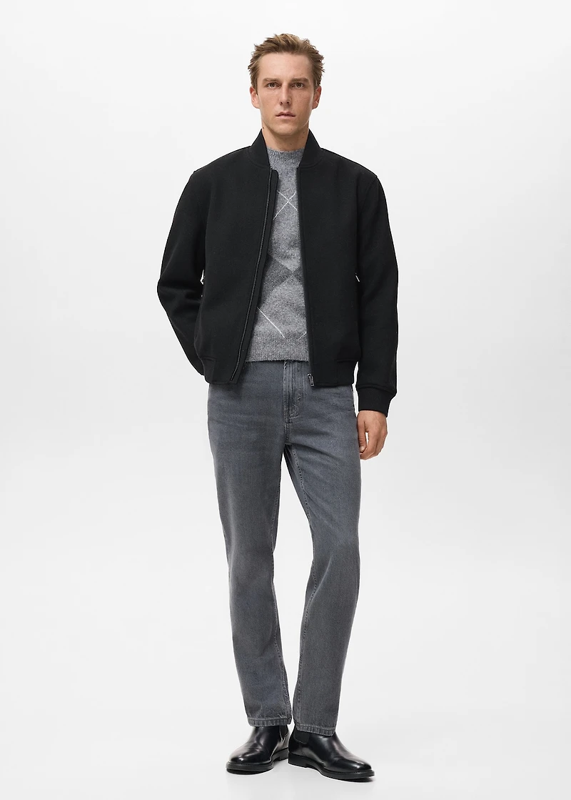 Bomber jacket with zip