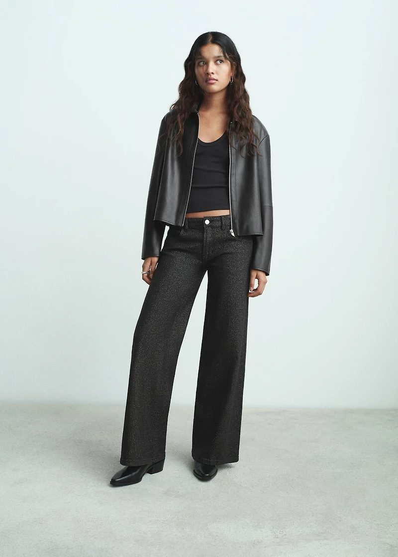 Wide-leg jeans with glitter