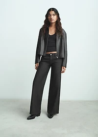 Wide-leg jeans with glitter