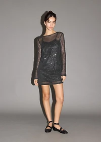Short dress with sequins
