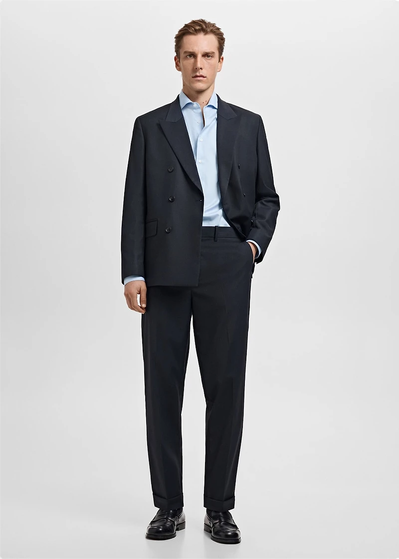 Slim fit Giza cotton striped dress shirt