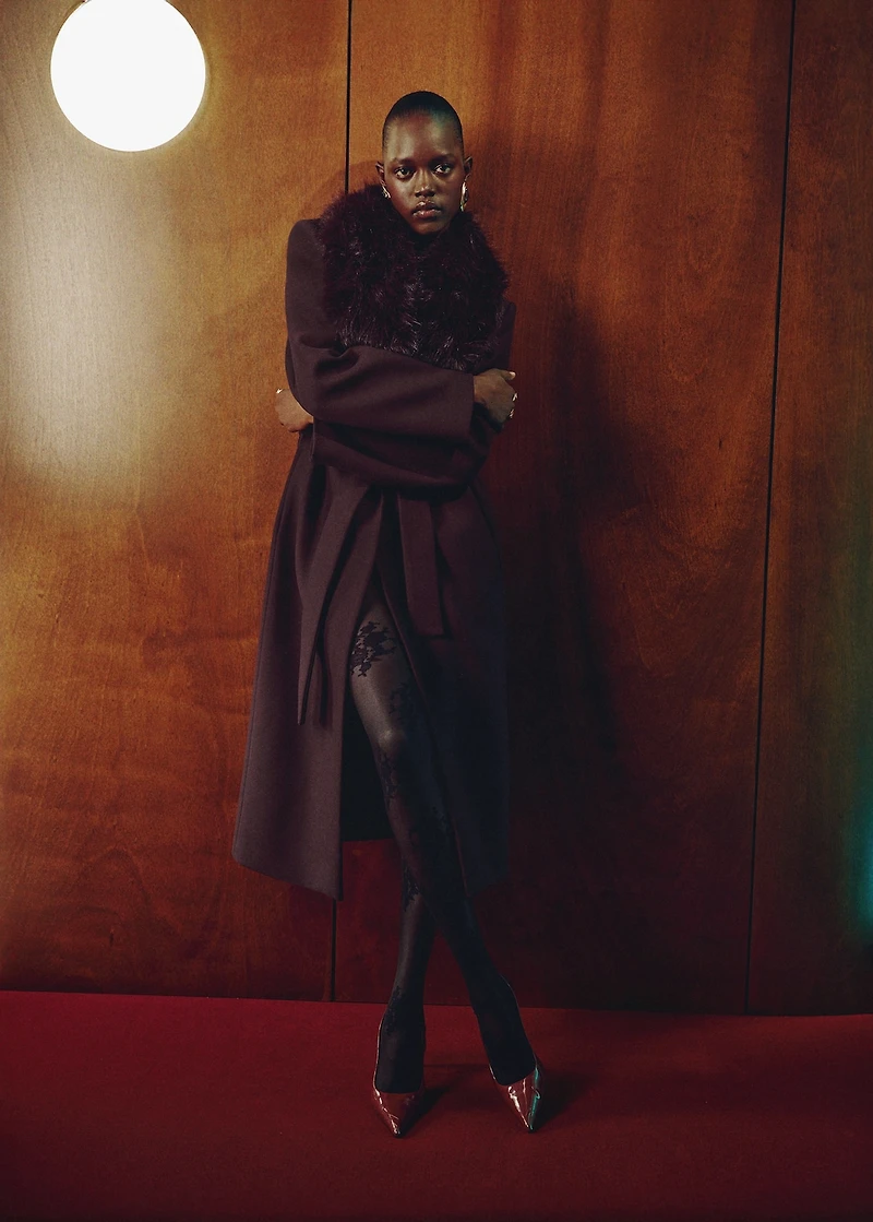 Manteco wool coat with fur collar