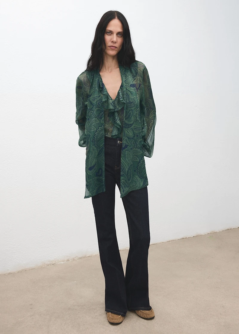 Paisley-print blouse with foulard