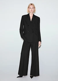 Wool-blend suit pants