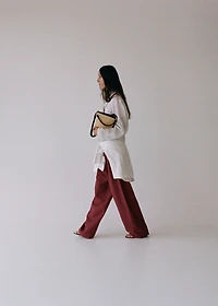 Small raffia bucket bag