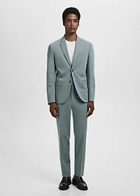 Stretch fabric super slim-fit suit trousers