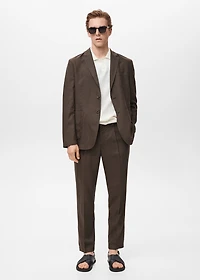 Slim fit linen suit blazer