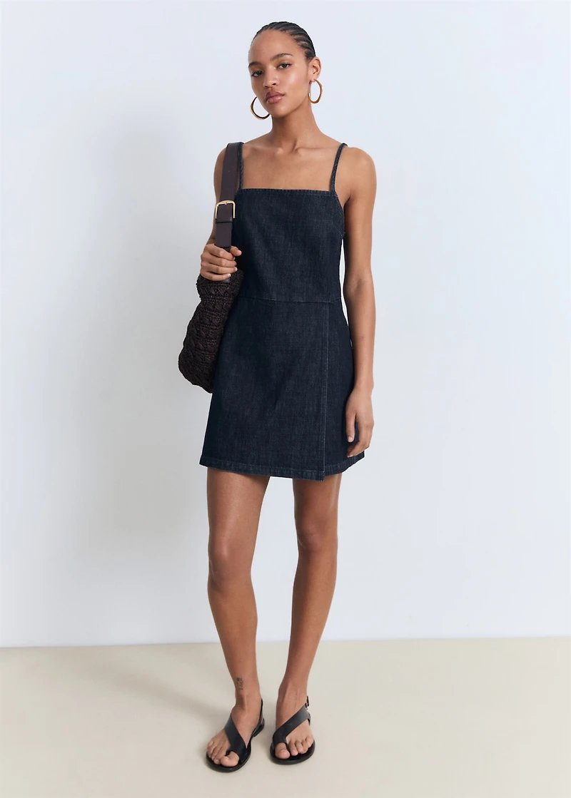 Double-breasted denim jumpsuit