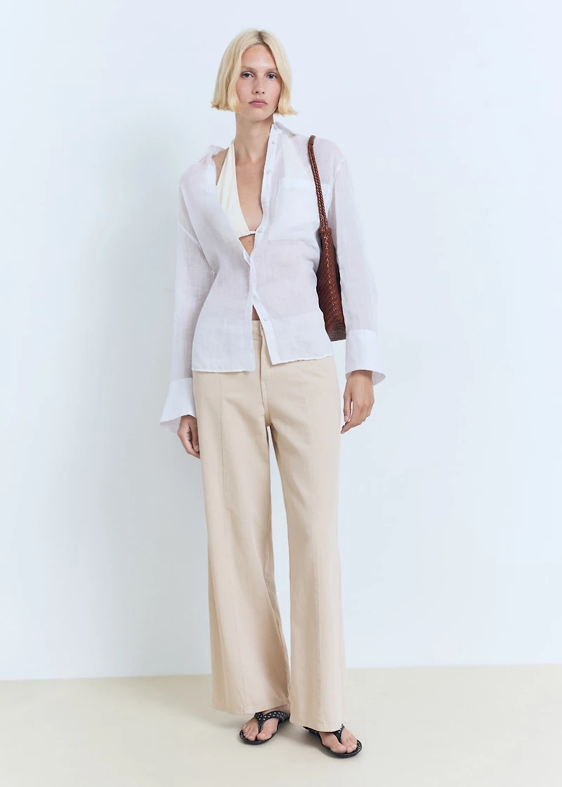 Straight-fit mid-rise denim pants