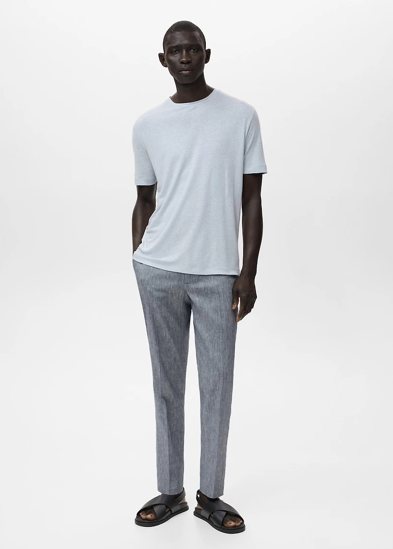 Linen slim-fit t-shirt