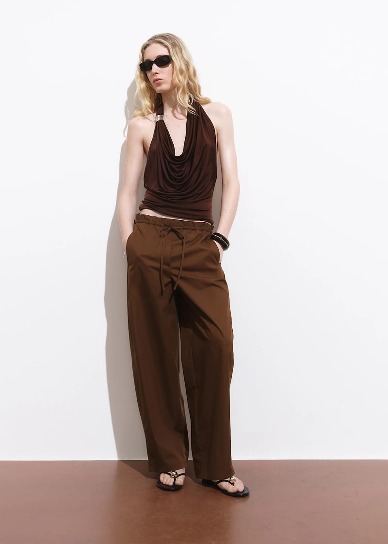 Paperbag pants with bow