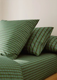 Percale cotton pillowcase with checked print 60x60 cm