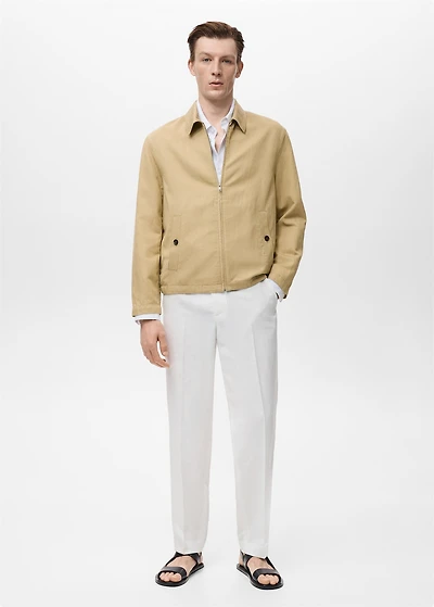 Zipper linen jacket