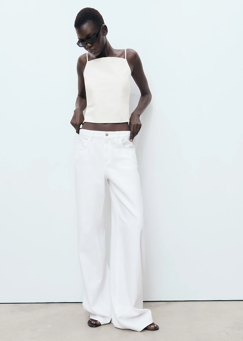 Low-rise wide-leg jeans