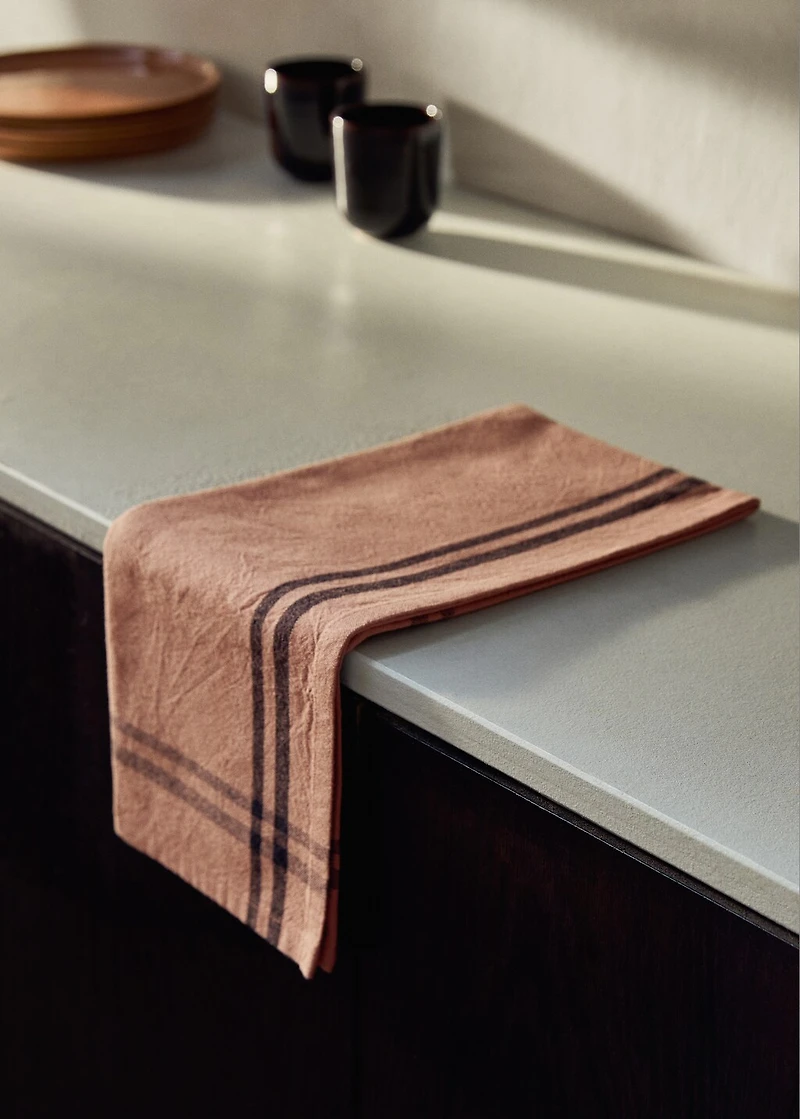 100% cotton striped dish towel