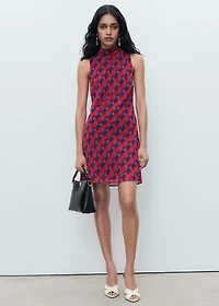 Printed dress with bow detail