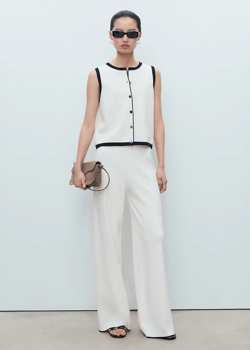 Knitted vest with contrast detail