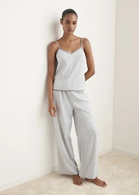 Pajama top with lace trim