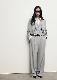 Pinstripe suit blazer