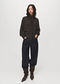 Textured blouse with foulard