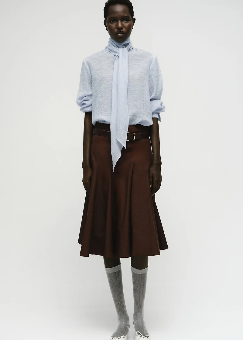 Textured blouse with foulard