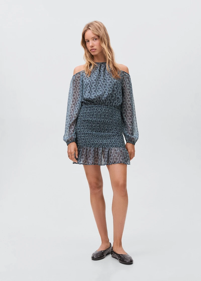 Floral dress with cut-out