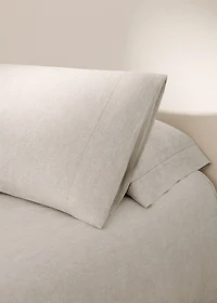 Washed linen pillowcase with hemstitch 45x110 cm