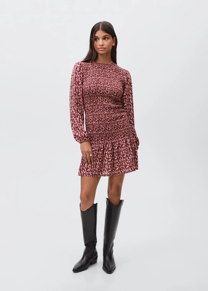 Printed ruffle dress