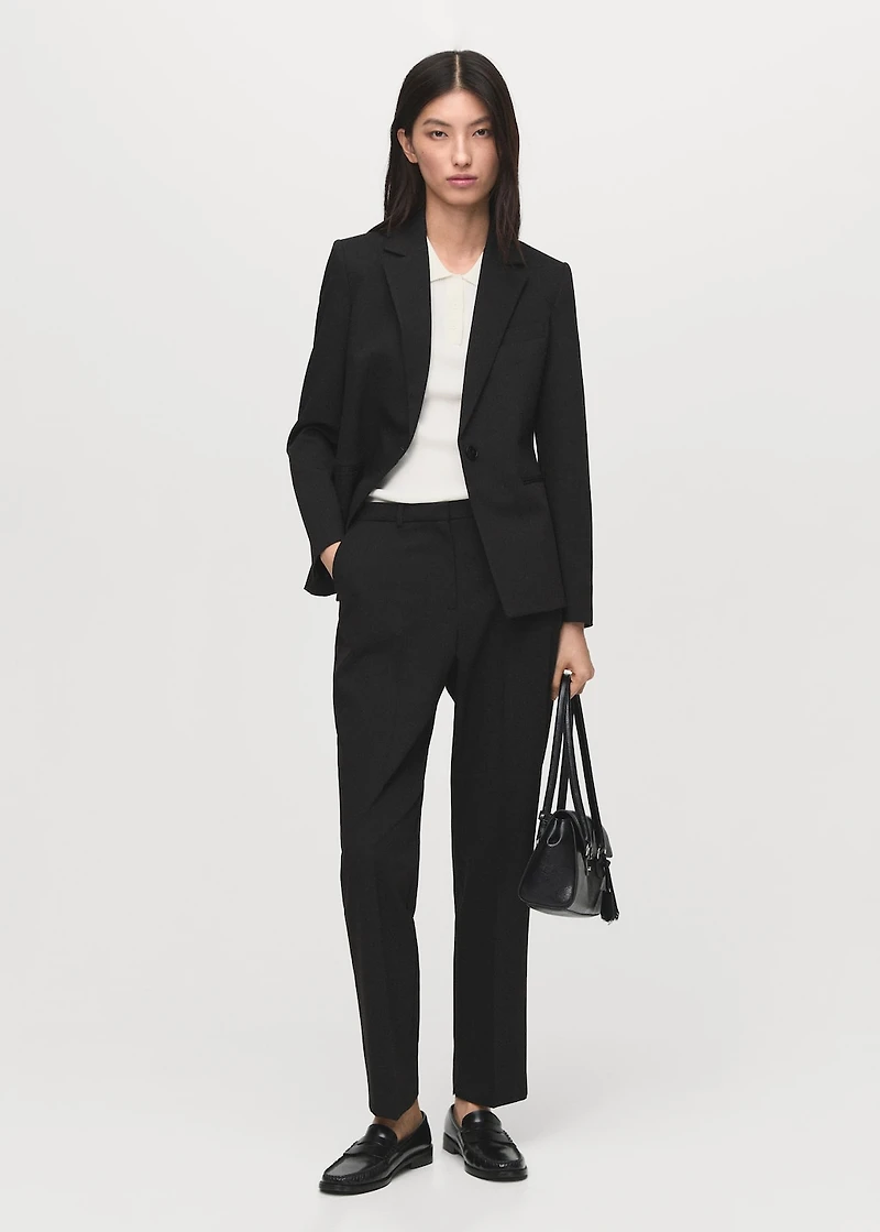 Fitted suit blazer