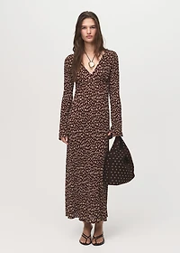 Printed V-neck dress