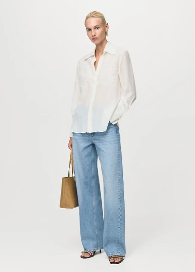 Lyocell shirt with patches