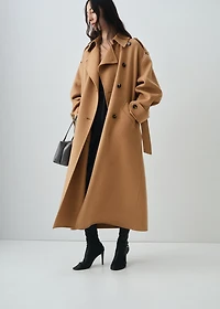 Double-breasted wool coat