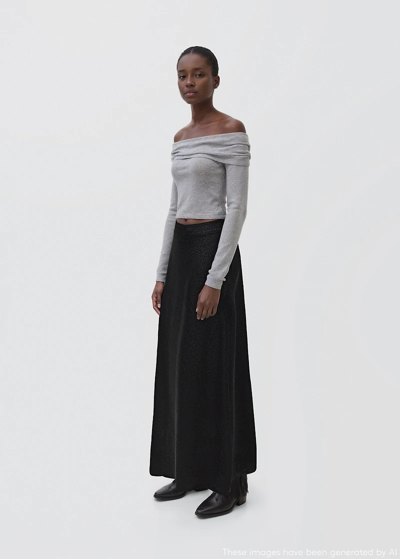 Long leopard-print skirt