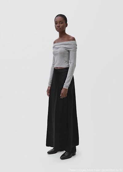 Long leopard-print skirt