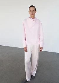 Poplin blouse with handkerchief