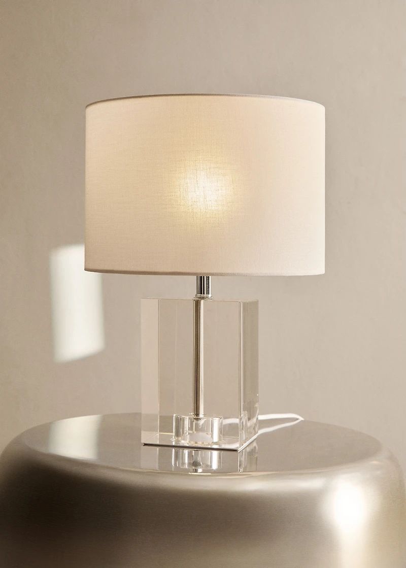 Table lamp with glass base