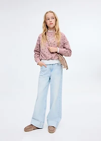 Embroidered sweatshirt with floral pattern