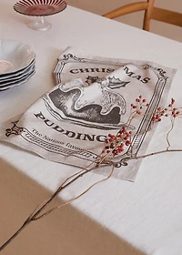 Kitchen cloth with Christmas pudding print