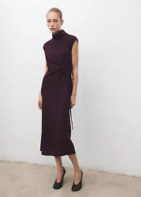 Turtleneck wrap dress