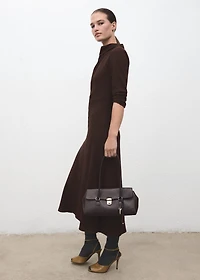 Ruched dress with draped neckline