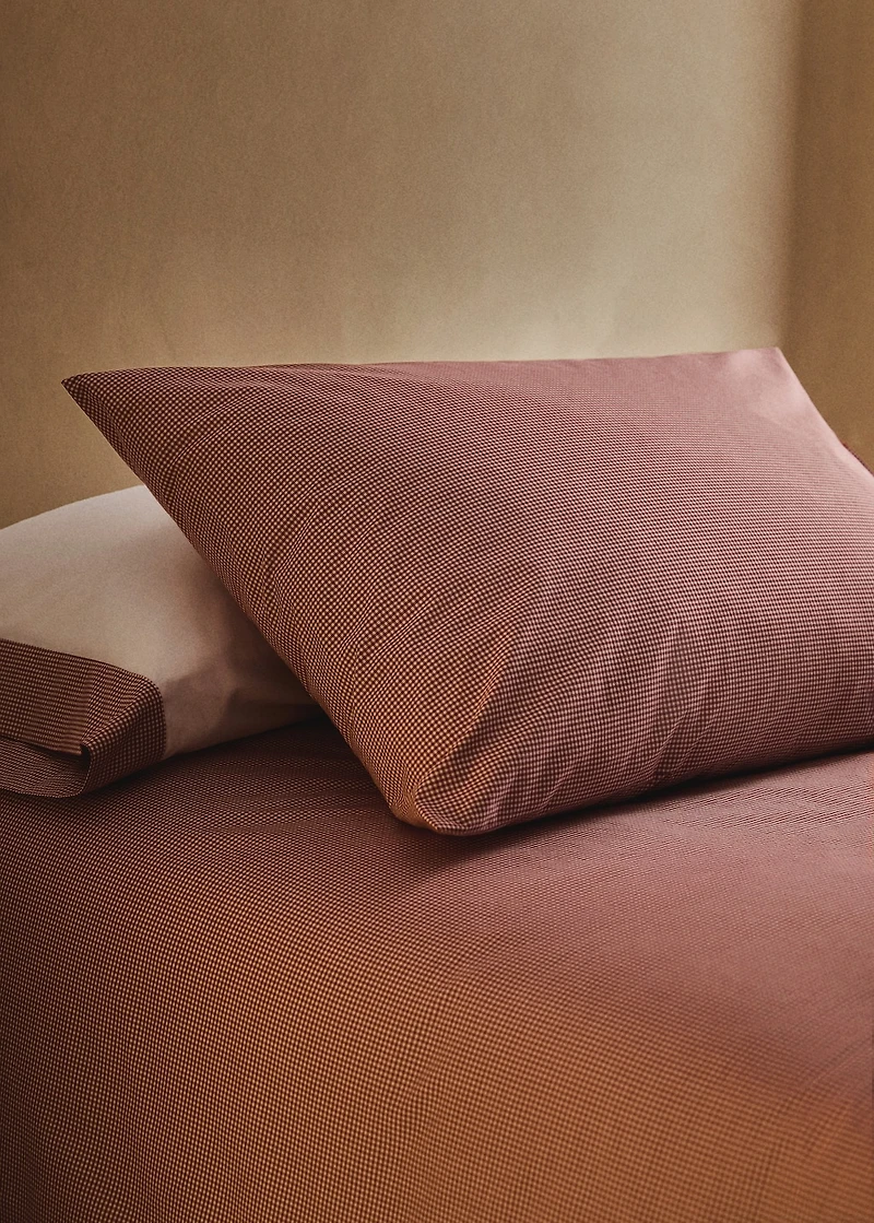 Yarn-dyed gingham-check children's pillowcase 45x110 cm