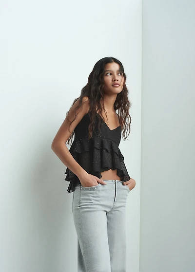 Ruffled plumeti top