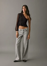 Asymmetrical lurex top