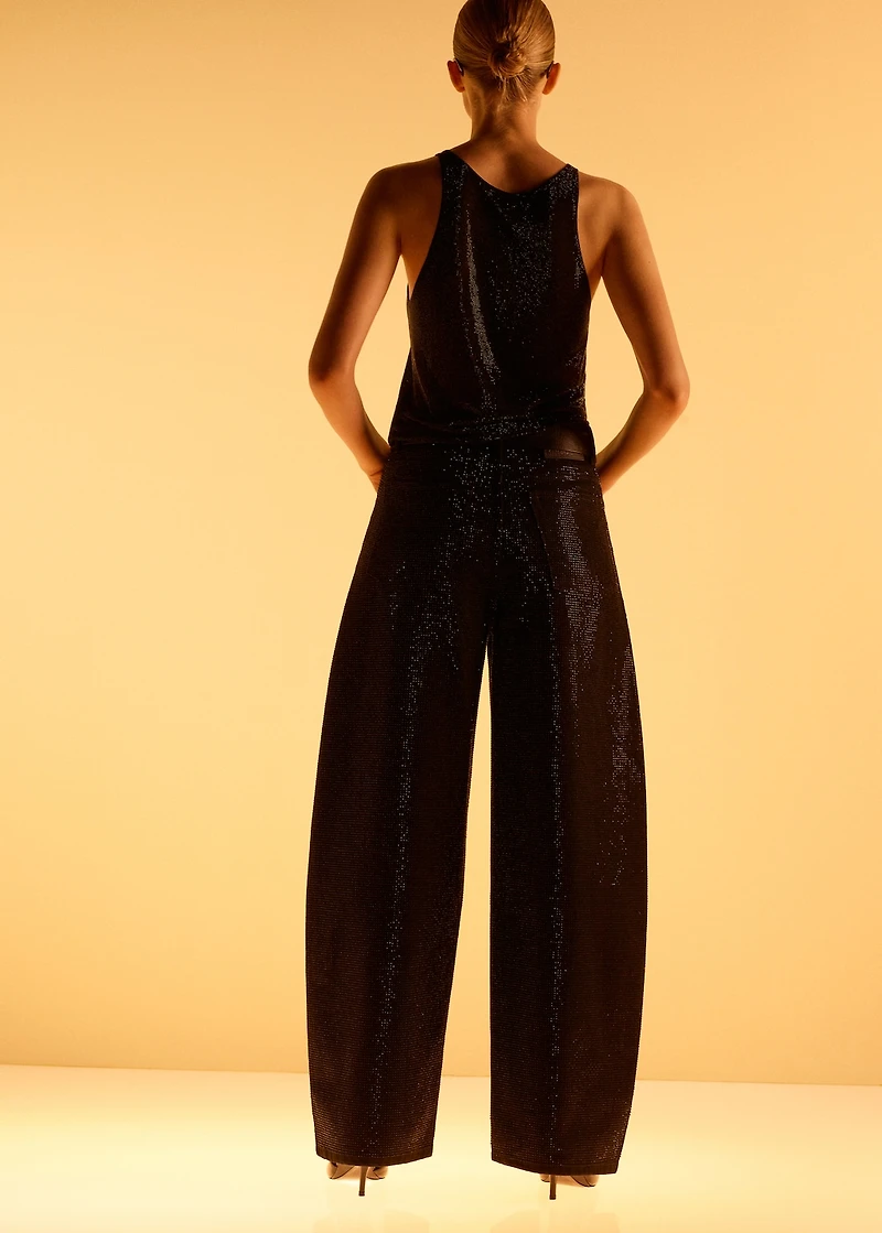 Balloon jeans with rhinestones