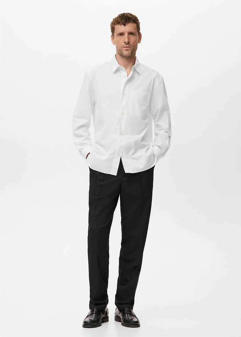 100% cotton striped relaxed-fit shirt