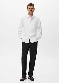 100% cotton striped relaxed-fit shirt