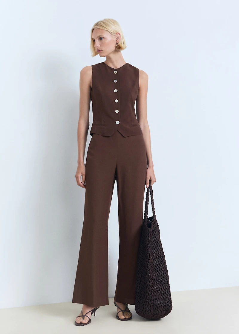 Straight-fit suit pants