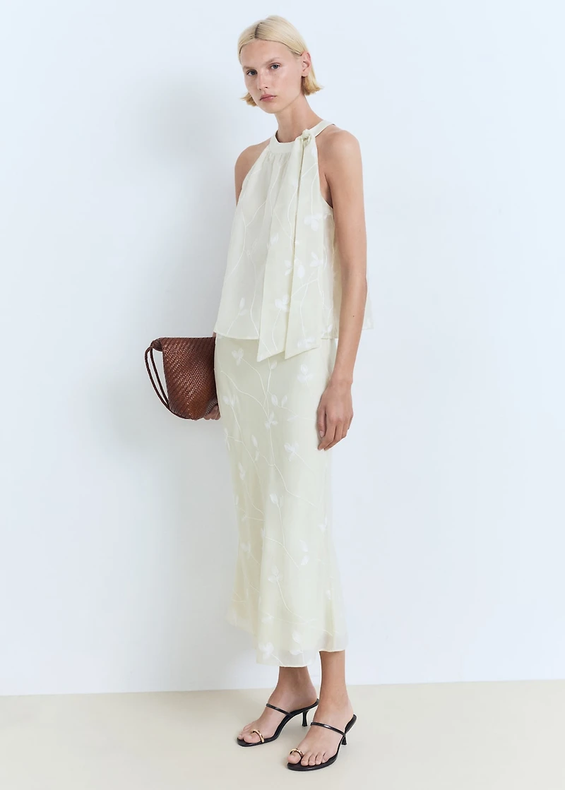 Halter-neck top with knot detail