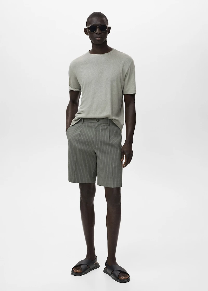Slim-fit chino cotton bermuda shorts