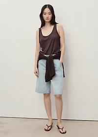 Straight-fit mid-rise denim jorts